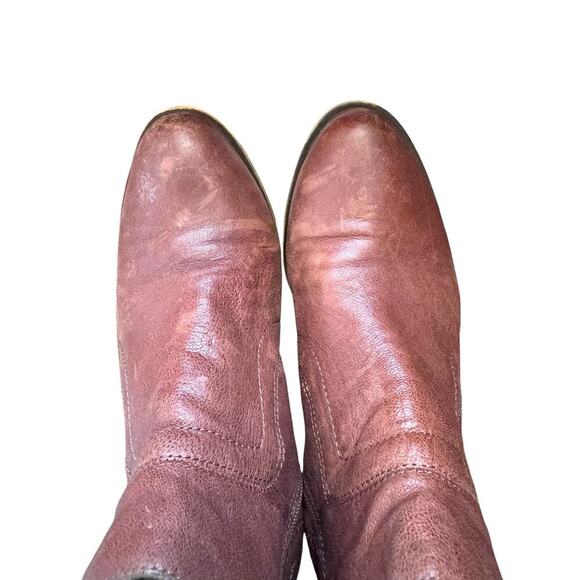 Lucky Brand Leather Ankle Boots Women’s 9M Oxblood Brown Western Booties - Picture 2 of 11